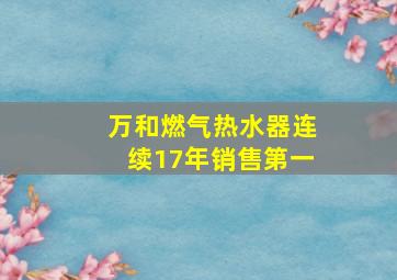 万和燃气热水器连续17年销售第一