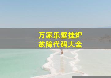 万家乐壁挂炉故障代码大全