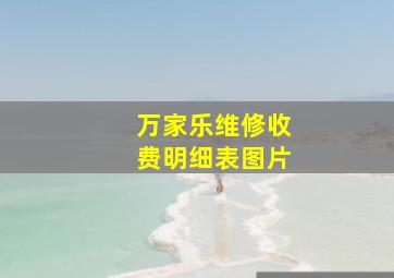 万家乐维修收费明细表图片