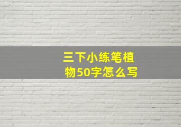 三下小练笔植物50字怎么写