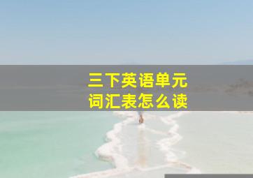 三下英语单元词汇表怎么读