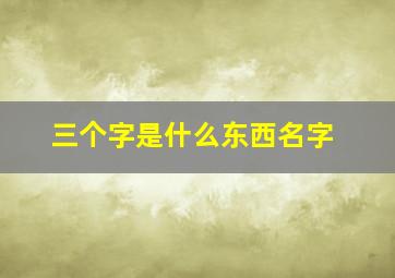 三个字是什么东西名字