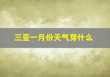 三亚一月份天气穿什么