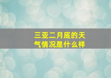 三亚二月底的天气情况是什么样