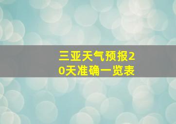 三亚天气预报20天准确一览表