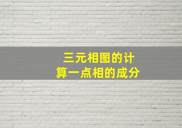 三元相图的计算一点相的成分