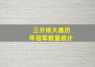 三分球大赛历年冠军数量统计