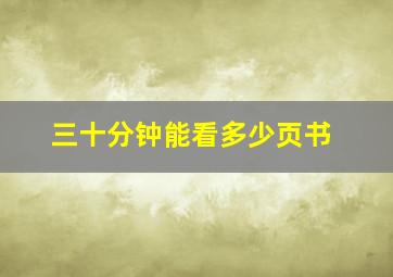 三十分钟能看多少页书