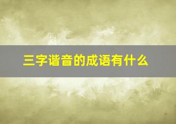 三字谐音的成语有什么