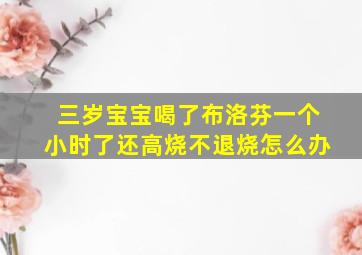 三岁宝宝喝了布洛芬一个小时了还高烧不退烧怎么办