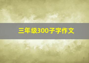 三年级300子字作文