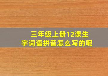 三年级上册12课生字词语拼音怎么写的呢