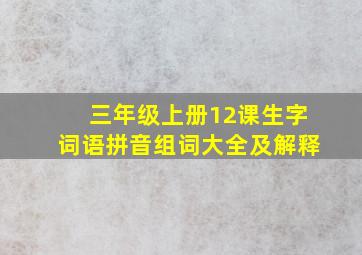 三年级上册12课生字词语拼音组词大全及解释