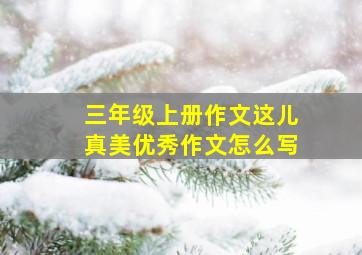 三年级上册作文这儿真美优秀作文怎么写