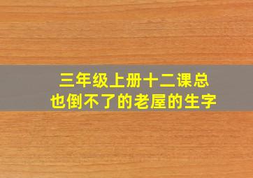 三年级上册十二课总也倒不了的老屋的生字