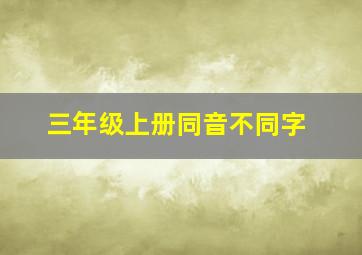 三年级上册同音不同字