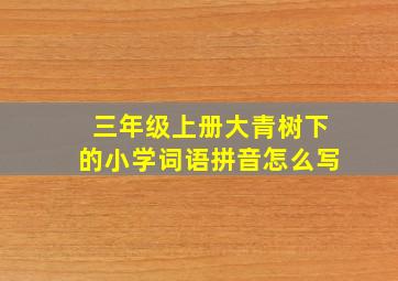 三年级上册大青树下的小学词语拼音怎么写