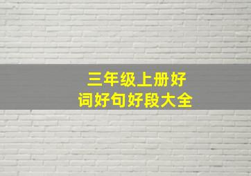 三年级上册好词好句好段大全