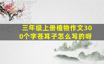 三年级上册植物作文300个字苍耳子怎么写的呀