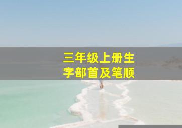 三年级上册生字部首及笔顺