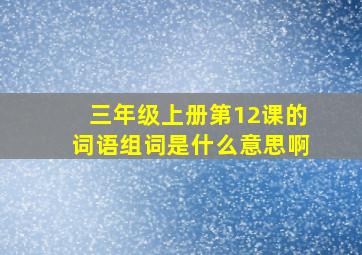 三年级上册第12课的词语组词是什么意思啊