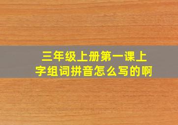 三年级上册第一课上字组词拼音怎么写的啊