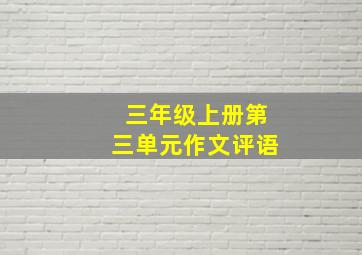 三年级上册第三单元作文评语