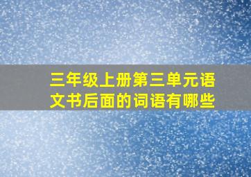 三年级上册第三单元语文书后面的词语有哪些