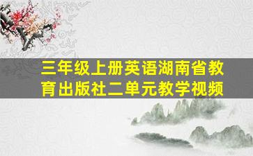 三年级上册英语湖南省教育出版社二单元教学视频