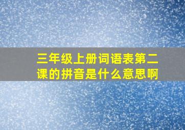 三年级上册词语表第二课的拼音是什么意思啊