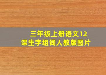 三年级上册语文12课生字组词人教版图片