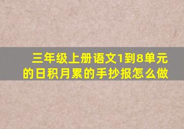 三年级上册语文1到8单元的日积月累的手抄报怎么做