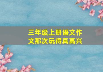 三年级上册语文作文那次玩得真高兴