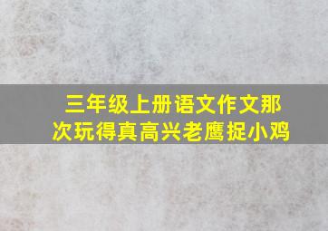 三年级上册语文作文那次玩得真高兴老鹰捉小鸡