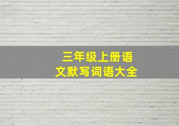 三年级上册语文默写词语大全