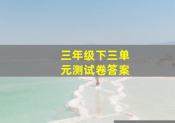 三年级下三单元测试卷答案