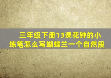 三年级下册13课花钟的小练笔怎么写蝴蝶兰一个自然段