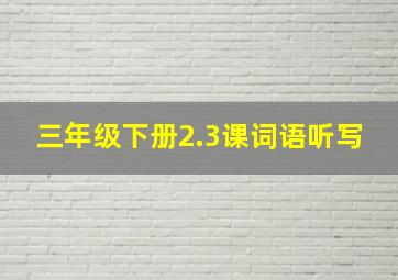 三年级下册2.3课词语听写