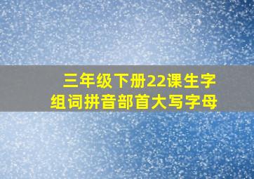 三年级下册22课生字组词拼音部首大写字母