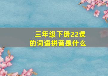 三年级下册22课的词语拼音是什么