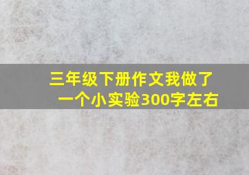 三年级下册作文我做了一个小实验300字左右