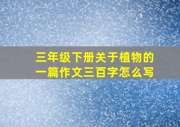 三年级下册关于植物的一篇作文三百字怎么写