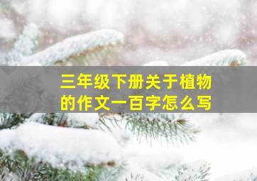 三年级下册关于植物的作文一百字怎么写