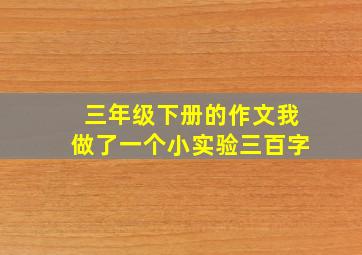 三年级下册的作文我做了一个小实验三百字