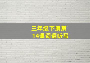 三年级下册第14课词语听写