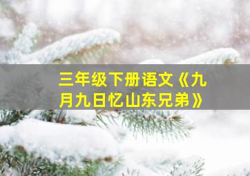 三年级下册语文《九月九日忆山东兄弟》