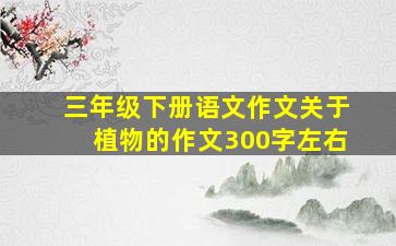 三年级下册语文作文关于植物的作文300字左右