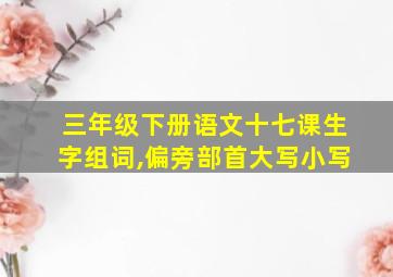 三年级下册语文十七课生字组词,偏旁部首大写小写