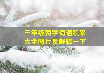 三年级两字词语积累大全图片及解释一下