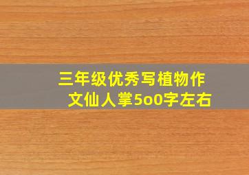 三年级优秀写植物作文仙人掌5o0字左右